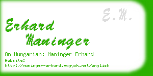erhard maninger business card